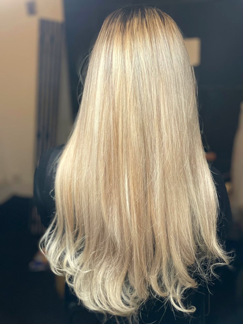 Before and after hair extensions transformation showing keratin bonds at Sisters Hair Extensions London.