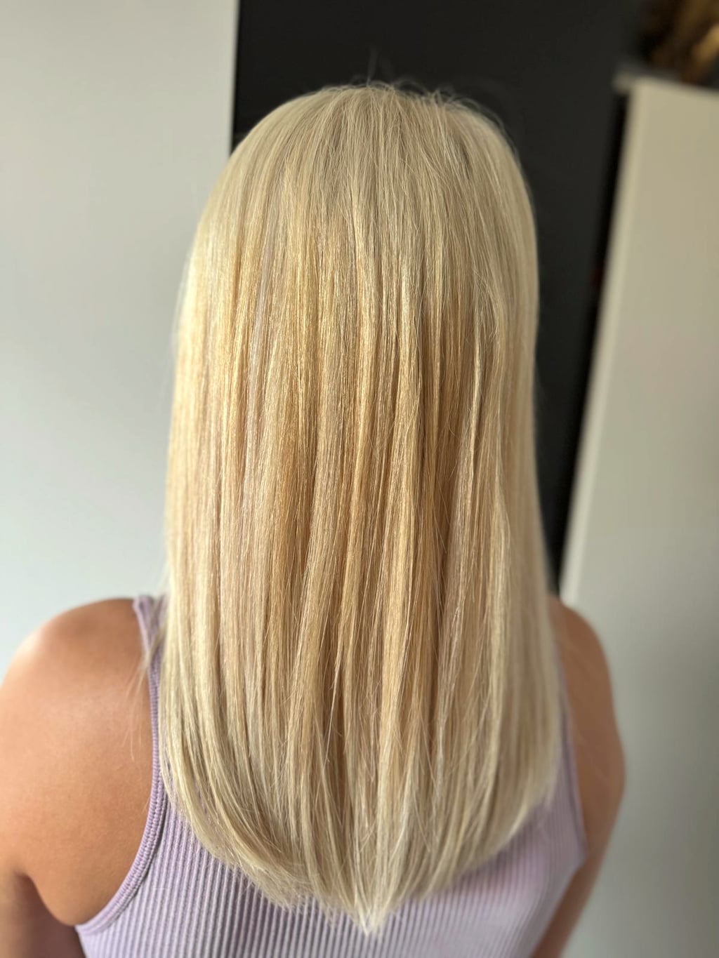 Before and after hair extensions transformation showing keratin bonds at Sisters Hair Extensions London.