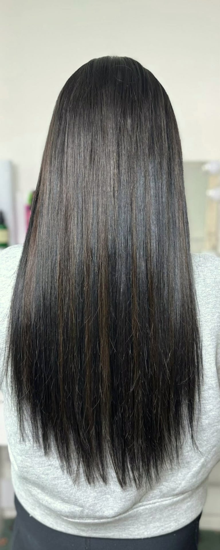 After - Black keratin bonds transformation - sleek and natural