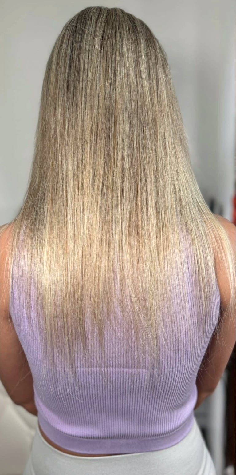 Before - Blonde keratin bond transformation - natural blonde blend