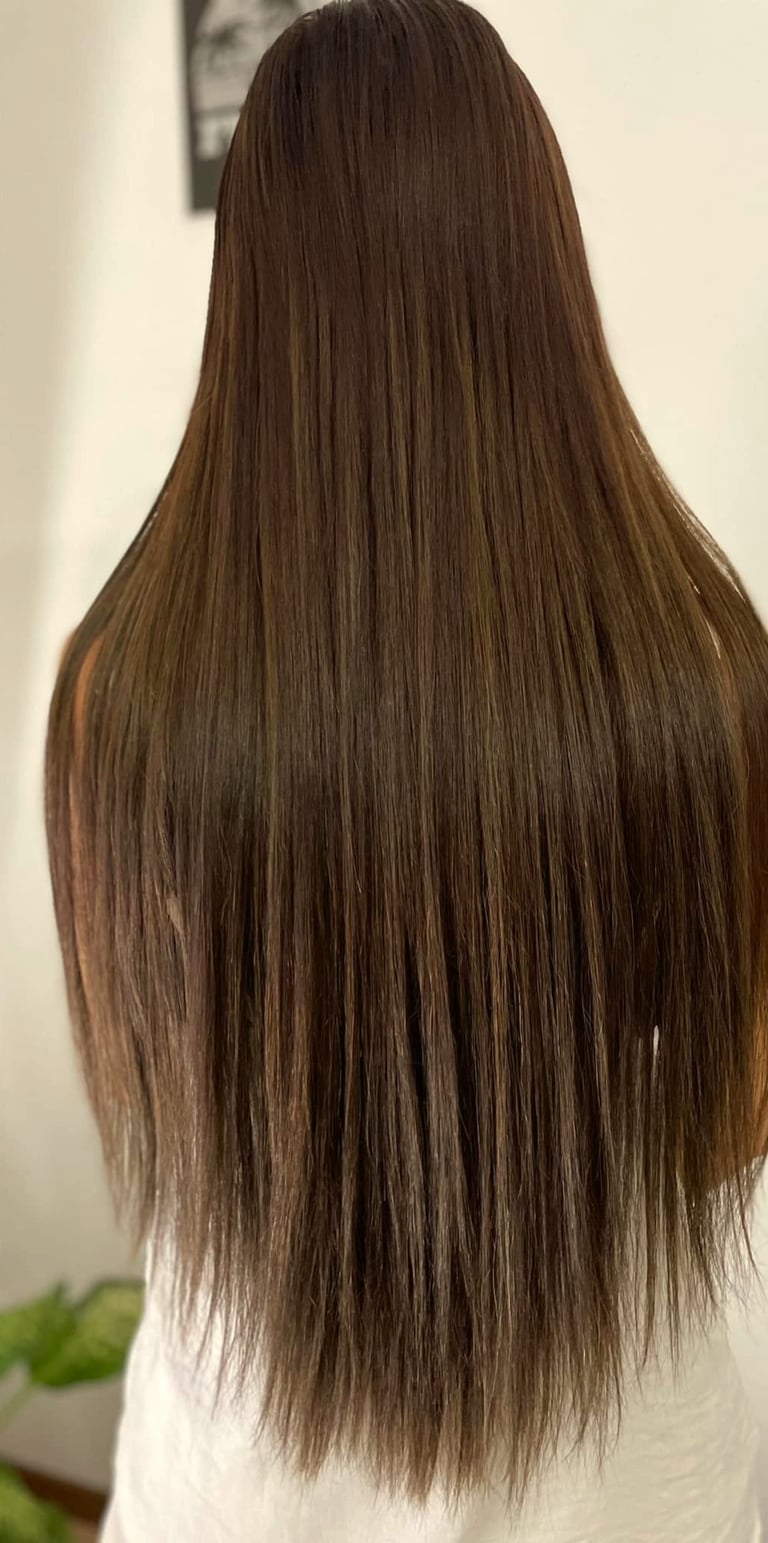 After - Brown keratin bond transformation - added volume and length