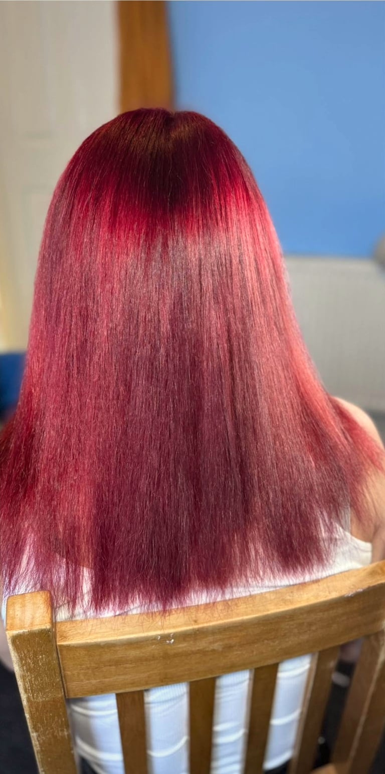 Before - Amasing keratin bond transformation - vibrant red